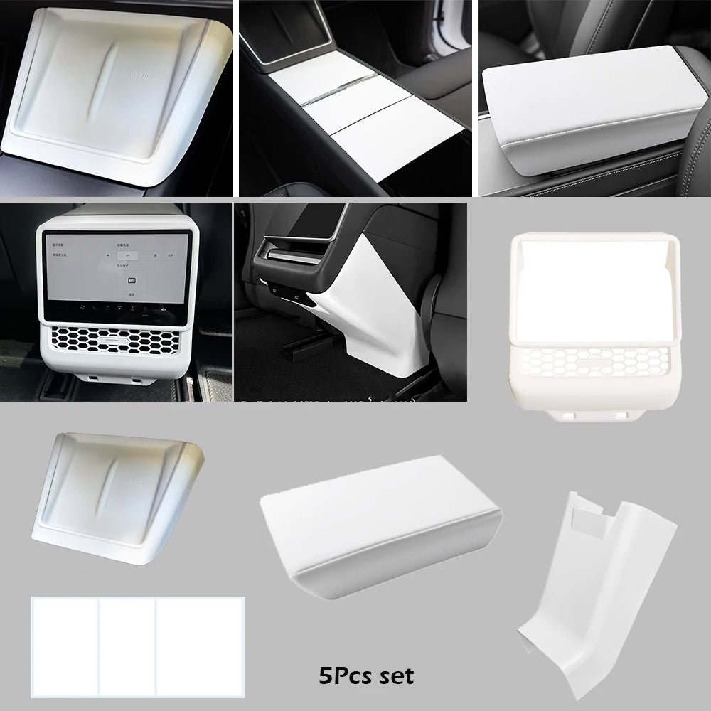 For Tesla Model Y Juniper 2025 2026 Dashboard Panel Trim Center Console Sticker Armrest Pad Air Condition Vent Cover Accessories