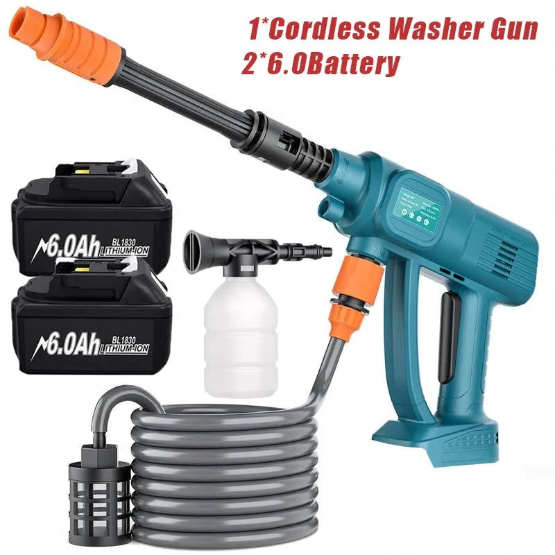 Synxiter Cordless High Pressure Washer For Makita 18V Battery 6 IN 1 Electric Water Spray Gun Home Garden Cleaning Power Tool