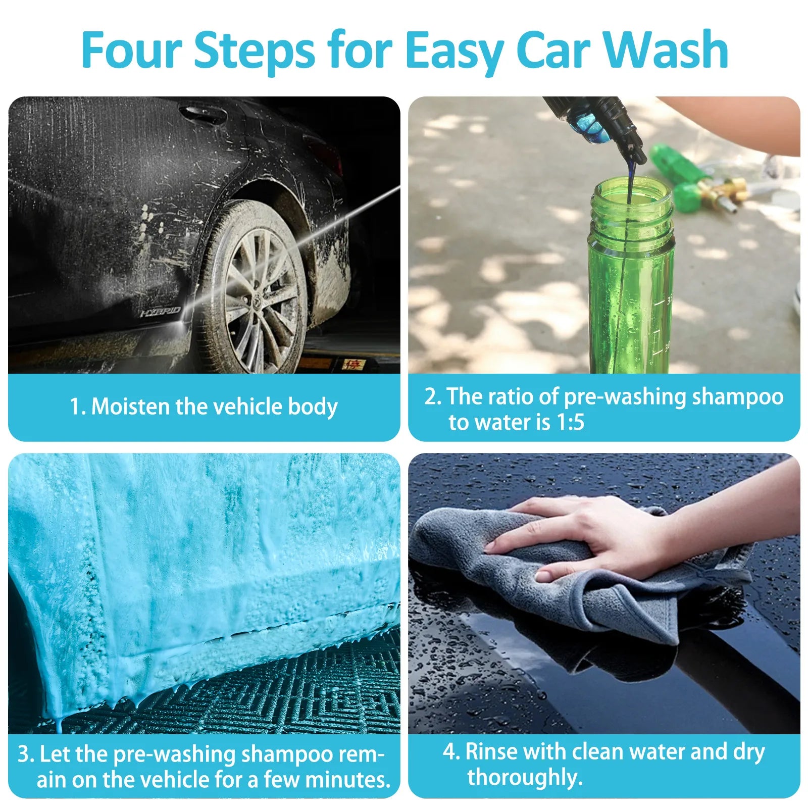 Colorful Foaming Car Wash Soap Auto Wash Shampoo Active Foam Cleaner for For Snow Foam Lance Foam Cannon Foam Gun or Bucket Wash