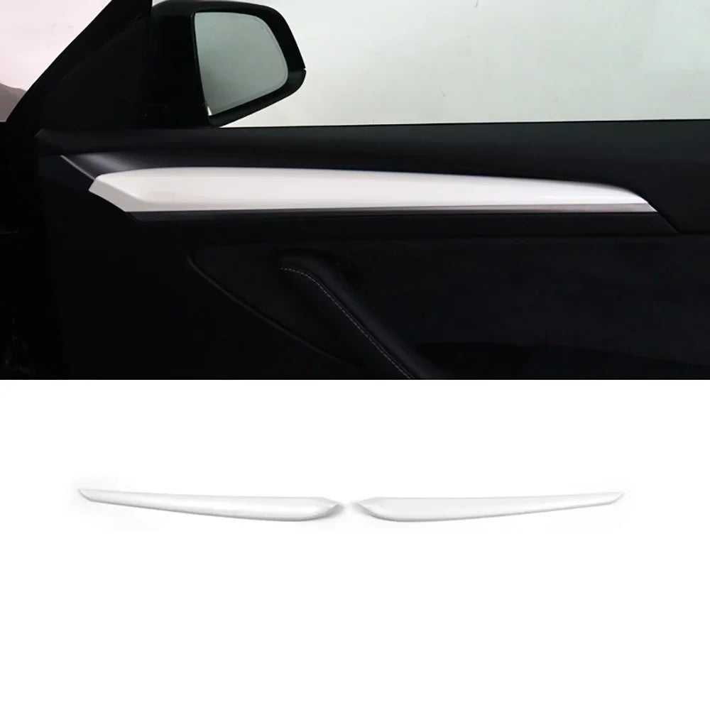 ABS White Center Console Wrap Cover Kit Dashboard Armrest Cover Door Side Trim Interior Suit for Tesla Model Y 3 Accessories