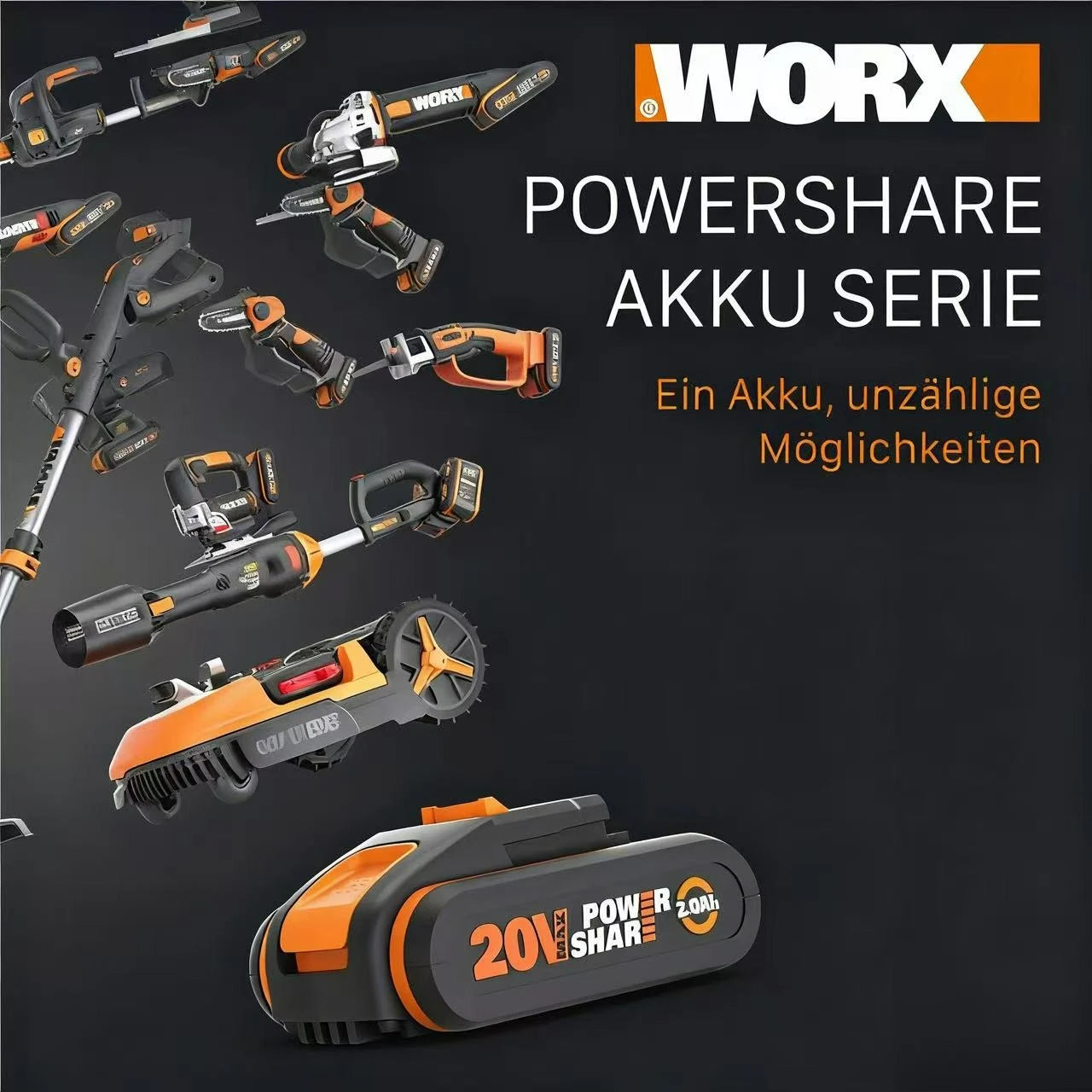 100% Original 8Ah 4Ah for WORX 20V WA3014 WA3551 WG630 WG629 WX372 WX390 WX394 WX550 WX523 WX802 WX858 WX900 Power Tool Battery