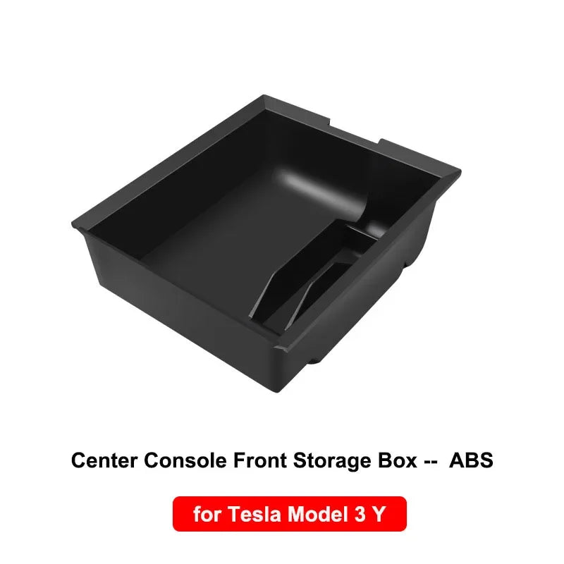 Car Storage Box For Tesla Model Y 3 Center Console Trays Armrest Hidden Box Bins Cup Holder Organizer Auto Interior Accessories