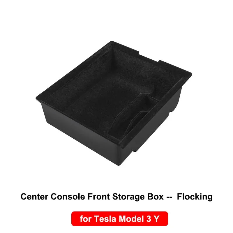 Car Storage Box For Tesla Model Y 3 Center Console Trays Armrest Hidden Box Bins Cup Holder Organizer Auto Interior Accessories
