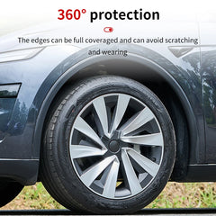 4PCS For New Tesla Model Y Juniper 2025 19 Inch Wheel Cover Performance Replacement Wheel Hub Cap Full Rim Cover Accessories