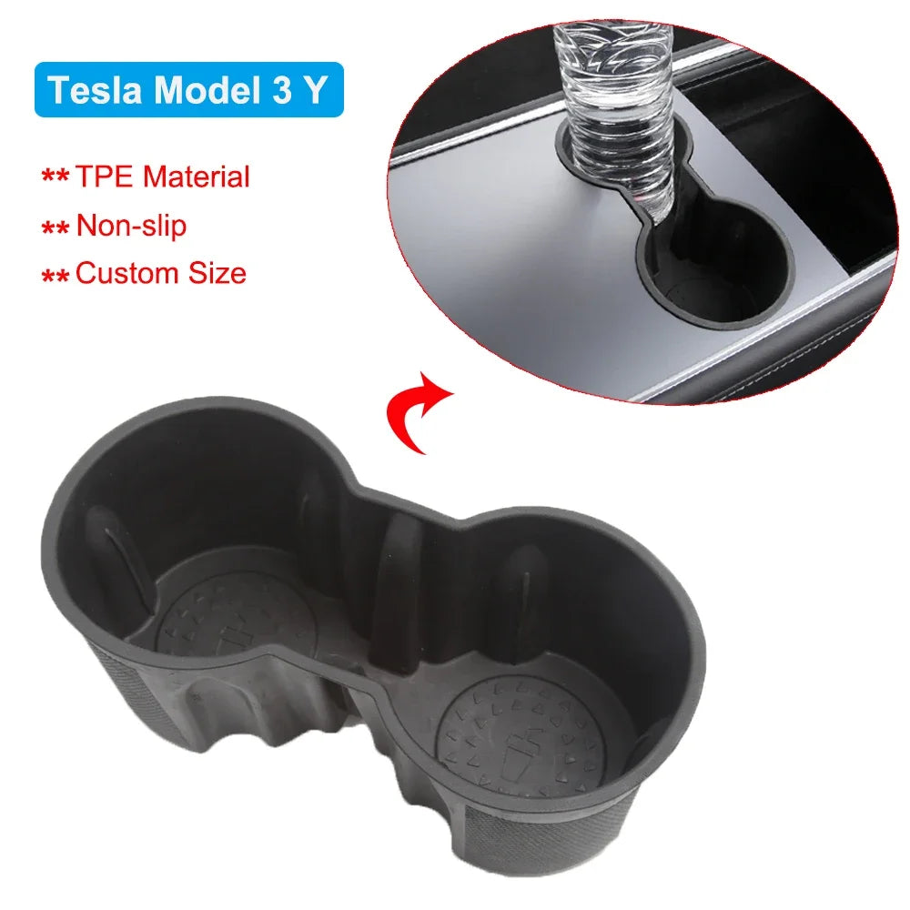 Car Storage Box For Tesla Model Y 3 Center Console Trays Armrest Hidden Box Bins Cup Holder Organizer Auto Interior Accessories