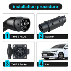 Kolanky 32A 7.2 KW Type 2 to Type 1 Adapter  Type 1 To Type 2 Conventor Type 2 To GBT Adapter Charging Electric Vehicle Cars