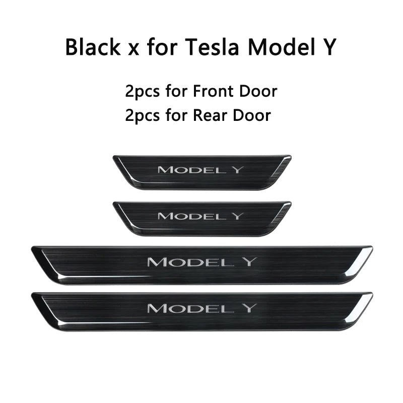 Wireless LED illuminated Pedal Car Door Sills Protector For Tesla Model 3 Y Door Edge Protectors MODEL 3 ACCESSORI