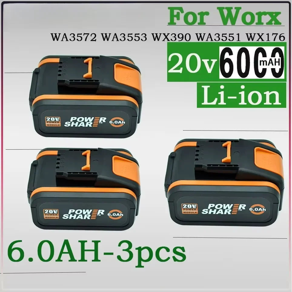 100% Original 8Ah 4Ah for WORX 20V WA3014 WA3551 WG630 WG629 WX372 WX390 WX394 WX550 WX523 WX802 WX858 WX900 Power Tool Battery