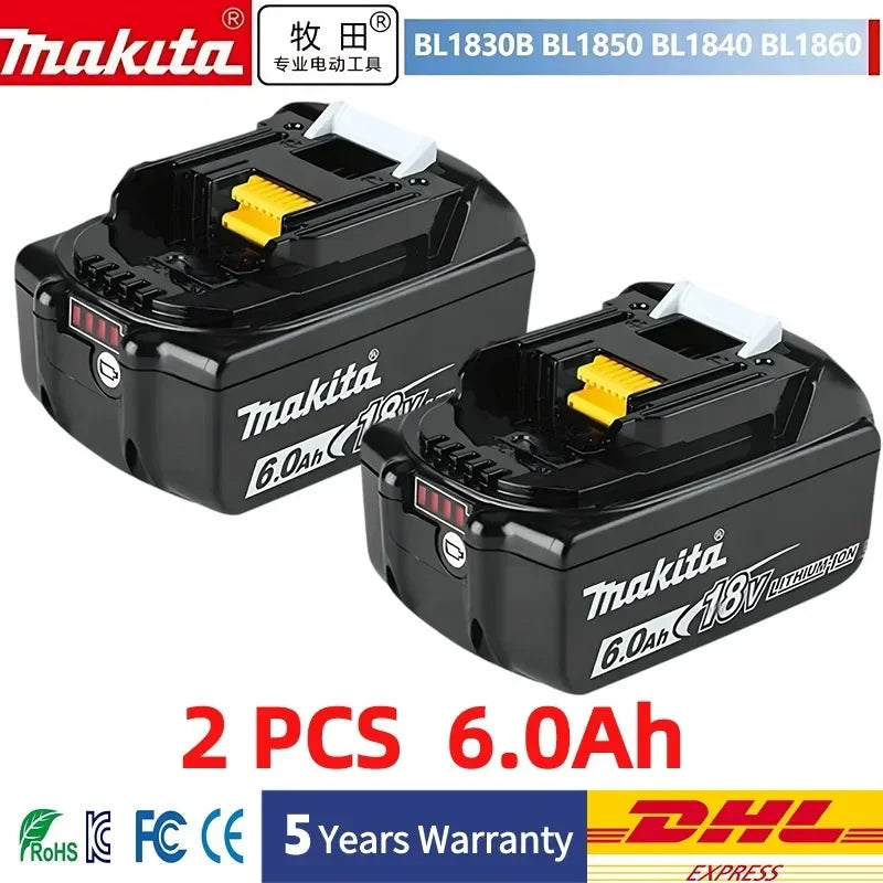 Original Makita 6Ah/5Ah//3Ah for Makita 18V Battery BL1830B BL1850B BL1850 BL1840 BL1860 BL1815 Replacement Lithium Battery