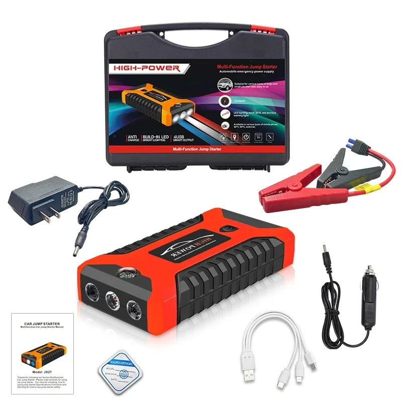 Portable Car Battery Starter Auto Jump Starter 99800mAh Petrol Diesel Car Emergency Booster Start Power Supply 12V For Cars