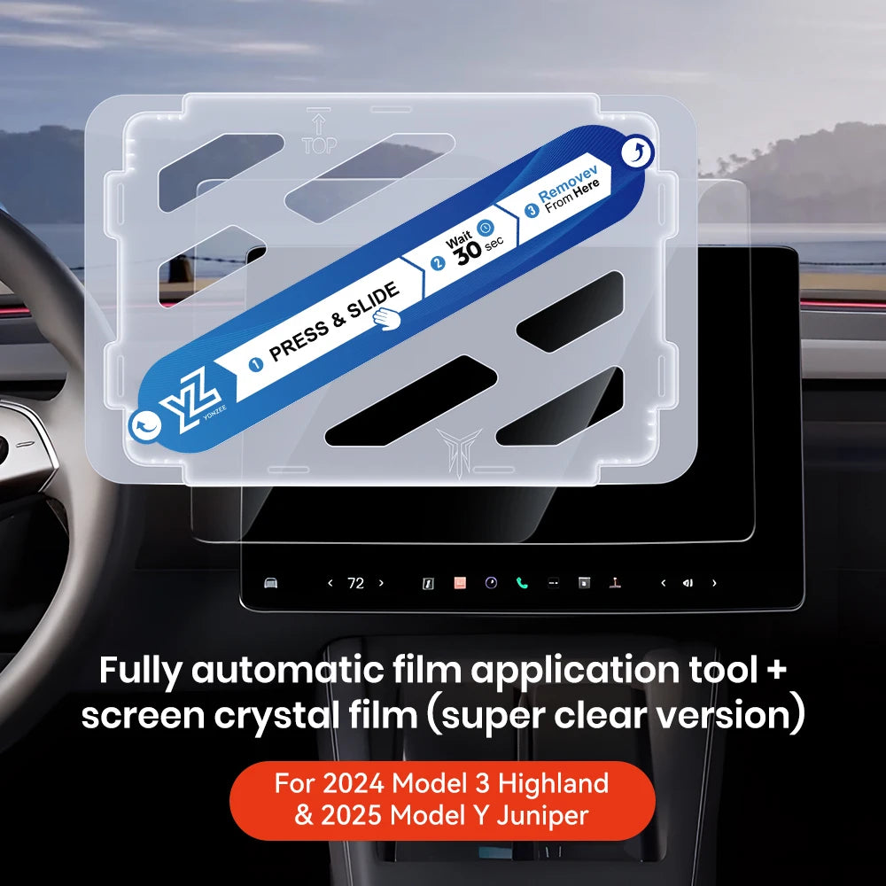 YZ For Tesla Model 3 Y Highland 2025 Tempered Glass Film Protector Matte Glare HD Center Control Touch Screen Film Protection