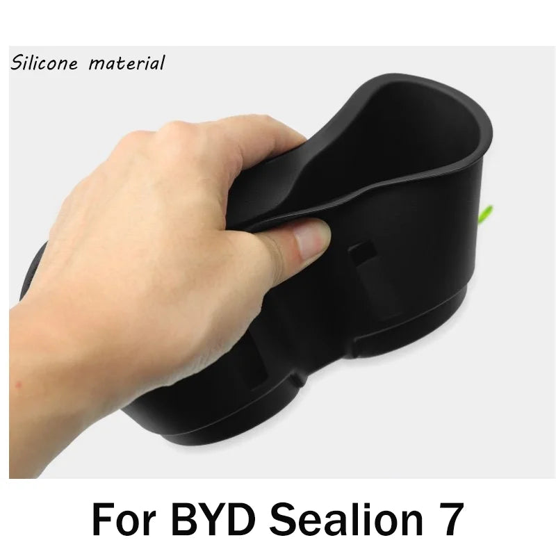 For BYD Sealion 7 07 EV 2024~2026 2025 Car Central Console Armrest Storage Box Water Coasters Pad Interior Decorate Accessories