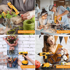 Cordless Electric Handheld Hot Glue Gun Repair DIY Tool Hot Melt Welding Hot Air Gun Anti-scald Nozzle with 10 Sticks for Dewalt