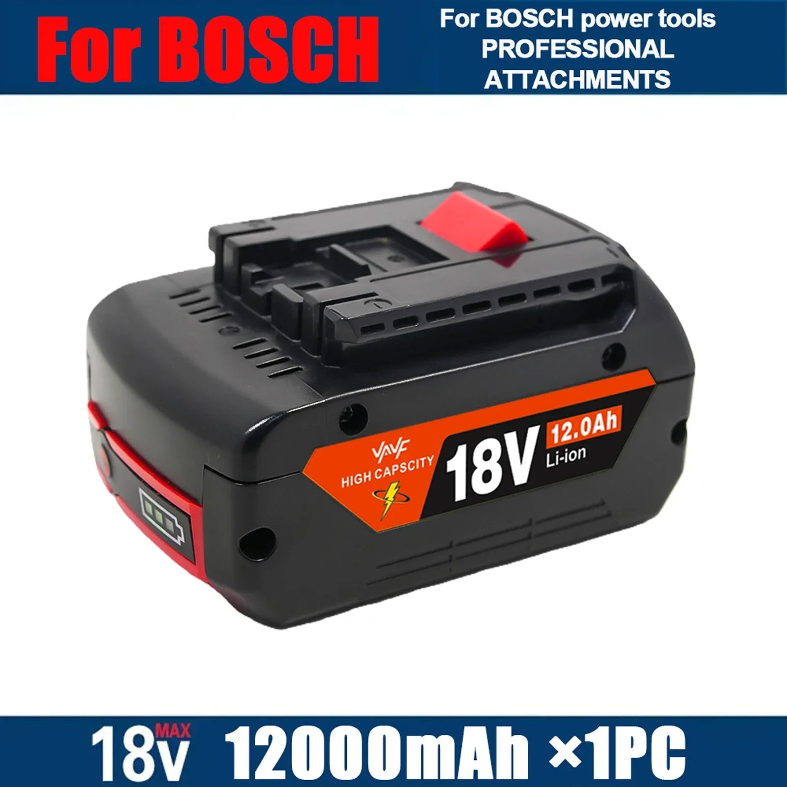 For Bosch 18V Professional System Power Tools BAT609 BAT618  GBA18V80 ProCORE 18V 12.0Ah Replacement Battery, 18650 Li-Ion🌭