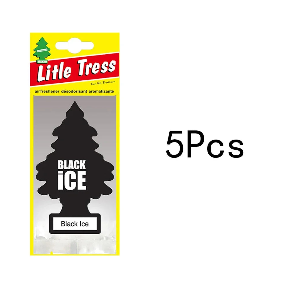 5-20pcs Black ice Car Air Freshener] Little Tress Car Air Freshener | Hanging Paper Tree for Home or Car