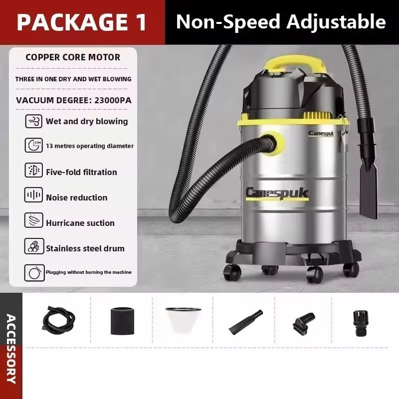 High-Power Vacuum Cleaner for Car Home Commercial Use Wet And Dry Large Suction Dust Collector Machine Shop Vacuum Bucket