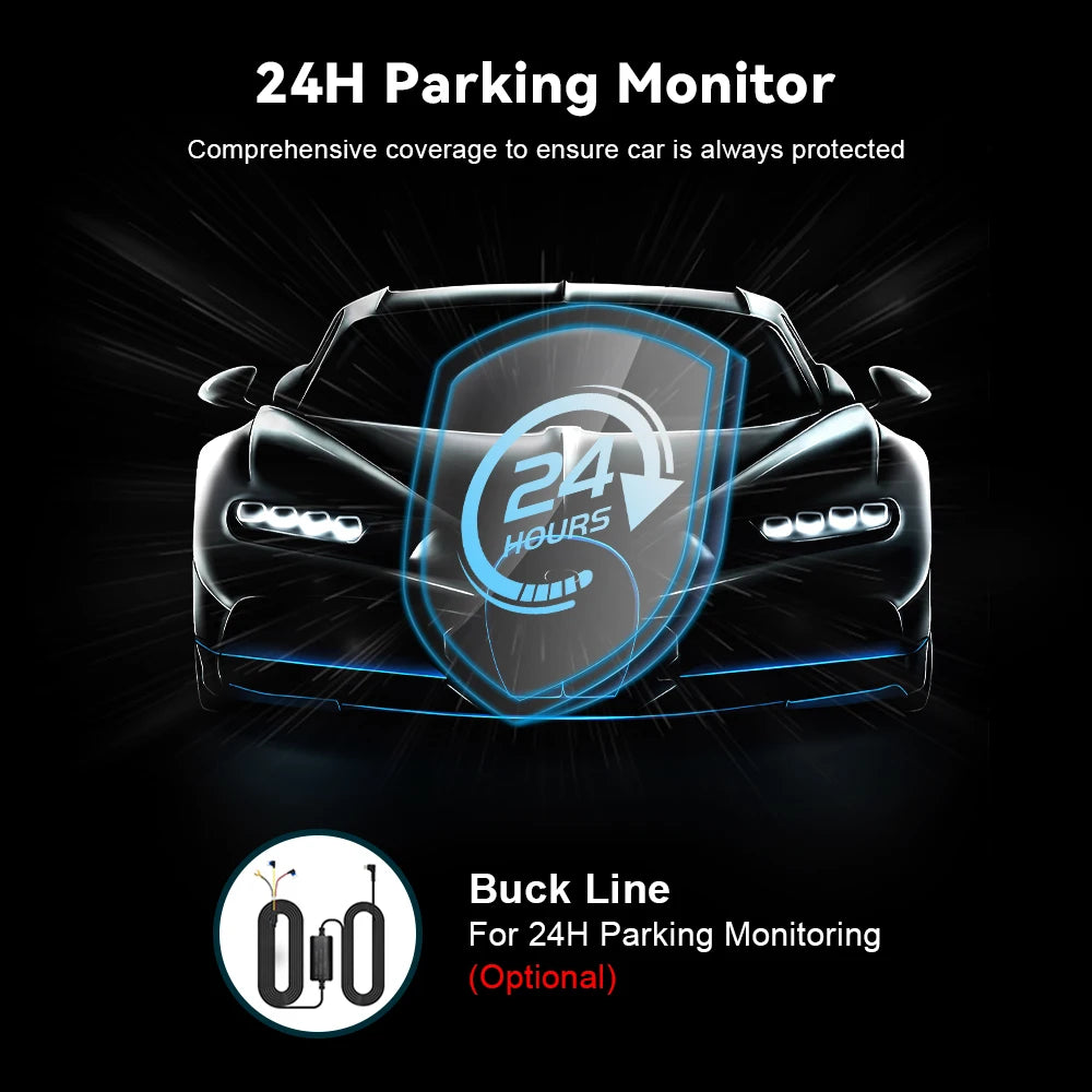 Kocam﻿ 2K Dash Cam WiFi Mini Car DVR Camera Auto Night Vision Video Recorder Black Box Support GPS 24H Parking Monitor