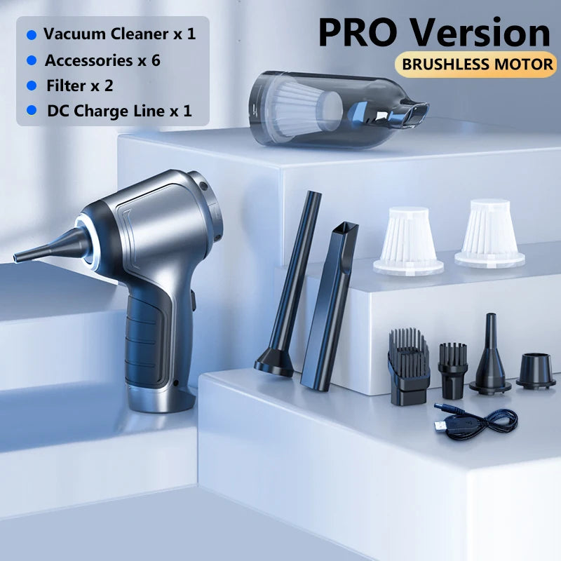 Wireless Car Vacuum Cleaner Strong Cordless Cleaner Suction Handheld Auto Vacuum Home&Car Dual Use Mini VacuumCleaner Appliance
