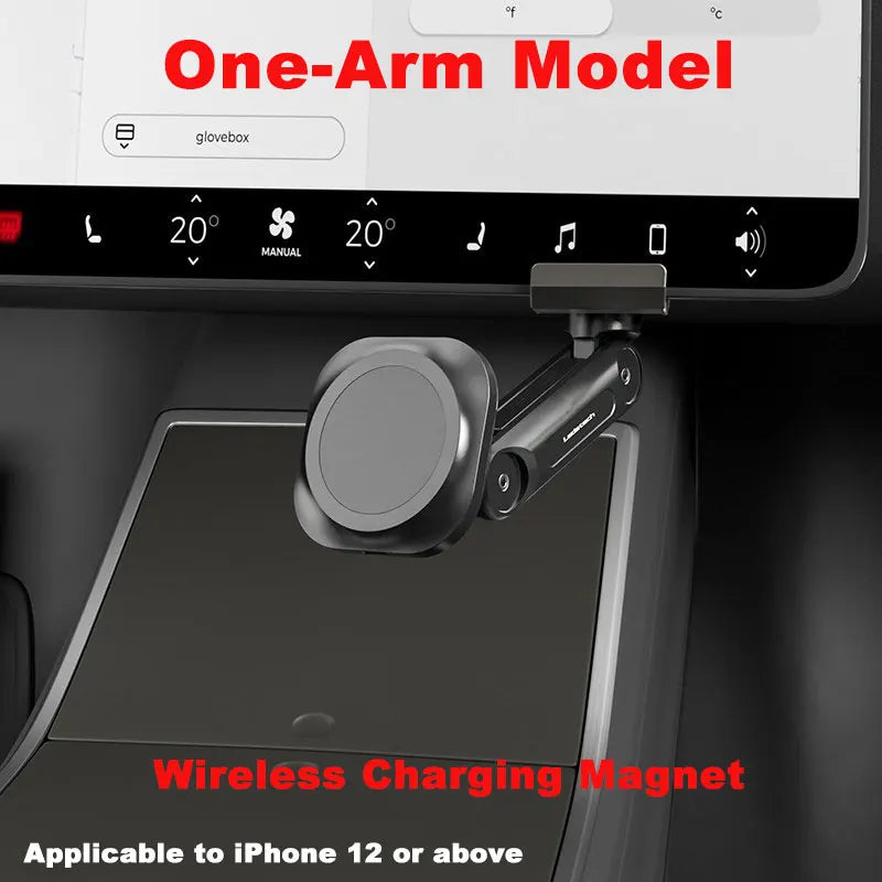 Mobile Phone Holder Extension Arm For Tesla Model 3 2017-2022 Y 2020-2023 Wireless 15W Car Magnetic Wireless Charger
