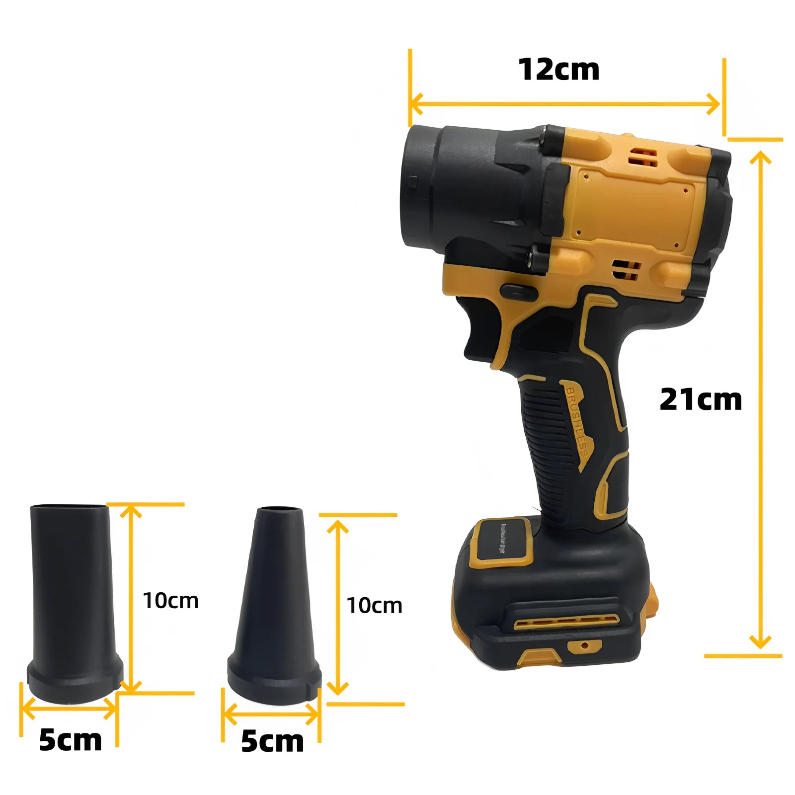 For DeWALT 20V Battery 2-in-1 Brushless Turbo Blower Jet Fan & Vacuum Cleaner High Speed 110000RPM Handheld Dust Blowing Tool