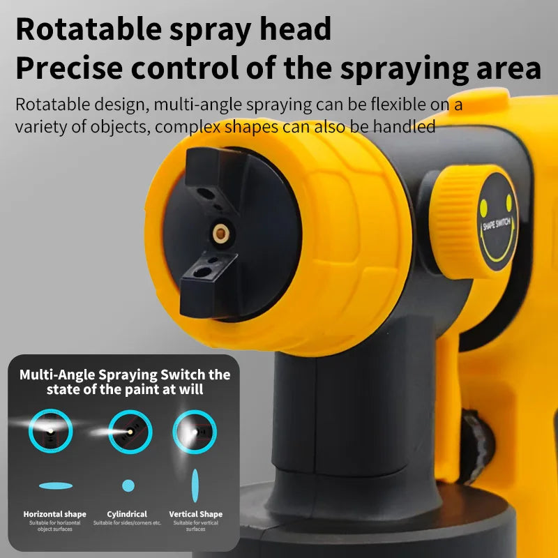 Dewalt Cordless Electric 800ML Spray Gun Portable Paint Sprayer High Power Auto Furniture Coating Airbrush For Dewalt Battery