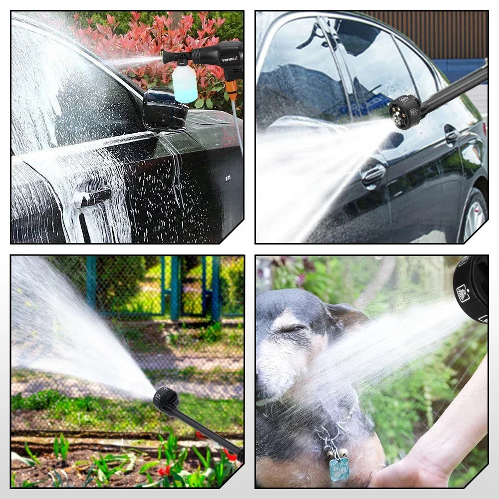 YOFIDRA 200Bar Brushless High Pressure Car Washer Gun 6 IN 1 Electric Garden Washing Water Spray Gun  For Makita 18V Battery Pin