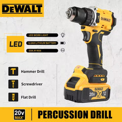 DEWALT-destornillador eléctrico compacto sin escobillas, batería de litio de 20V, taladro manual, taladro de impacto DCD805，