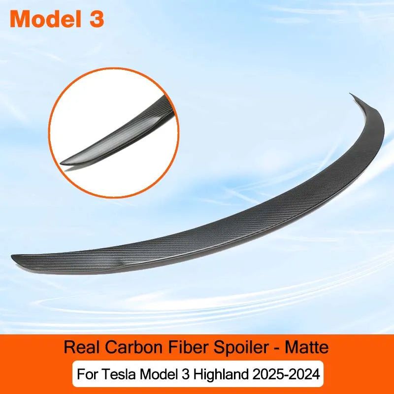 For Tesla Model Y Juniper 2025 Newest 100% Real Carbon Fiber Spoiler High Performance 2024 Model3 Highland Trunk Wings Accessory