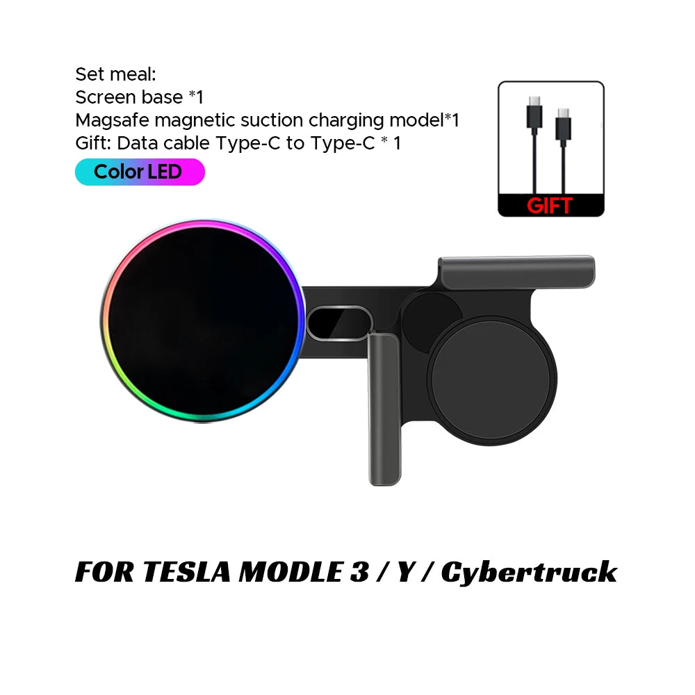 for Tesla New Model 3 Y HIGHLAND LAUNCH JUNIPER 2025 Car Phone Mount Holder 15W Magnetic Magsafe Wireless Charger Accessories