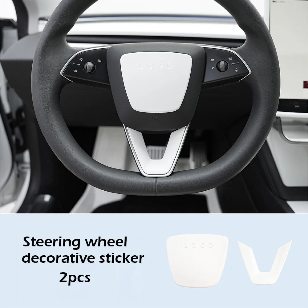 Steering Wheel Cover for Tesla Model Y Juniper 2025 Model 3 Highland Matte White Steering Wheel Trim Kit Protector Accessories