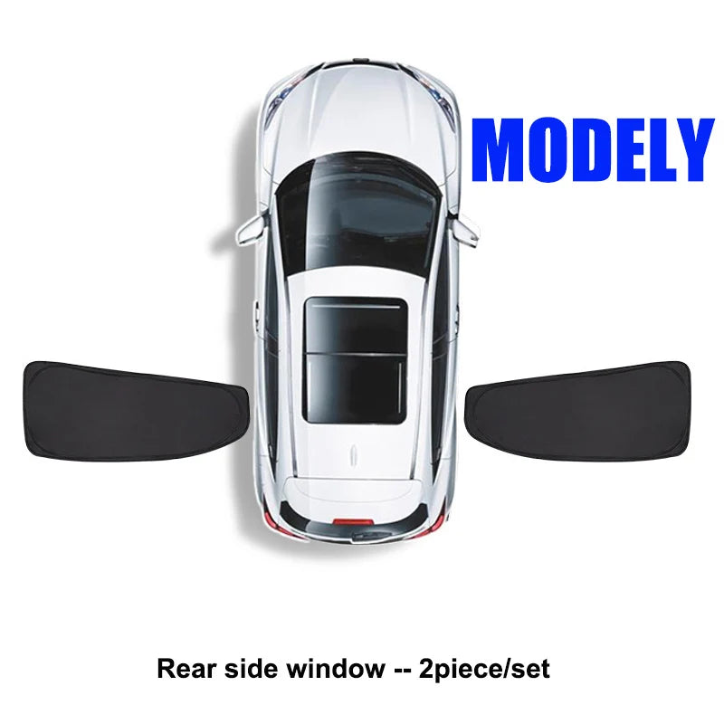 Car Sun Shade for Tesla Model 3 Y LAUNCH 2024 2025 Windshield Sunshade Cover Protector Front Side Window Privacy Blind Shading