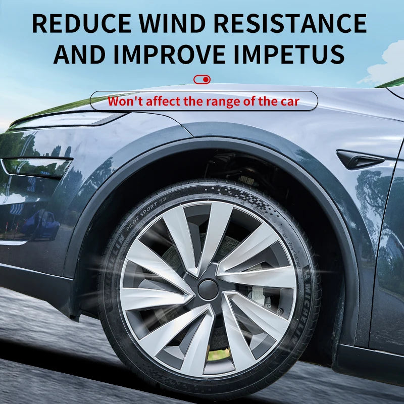 4PCS For New Tesla Model Y Juniper 2025 19 Inch Wheel Cover Performance Replacement Wheel Hub Cap Full Rim Cover Accessories