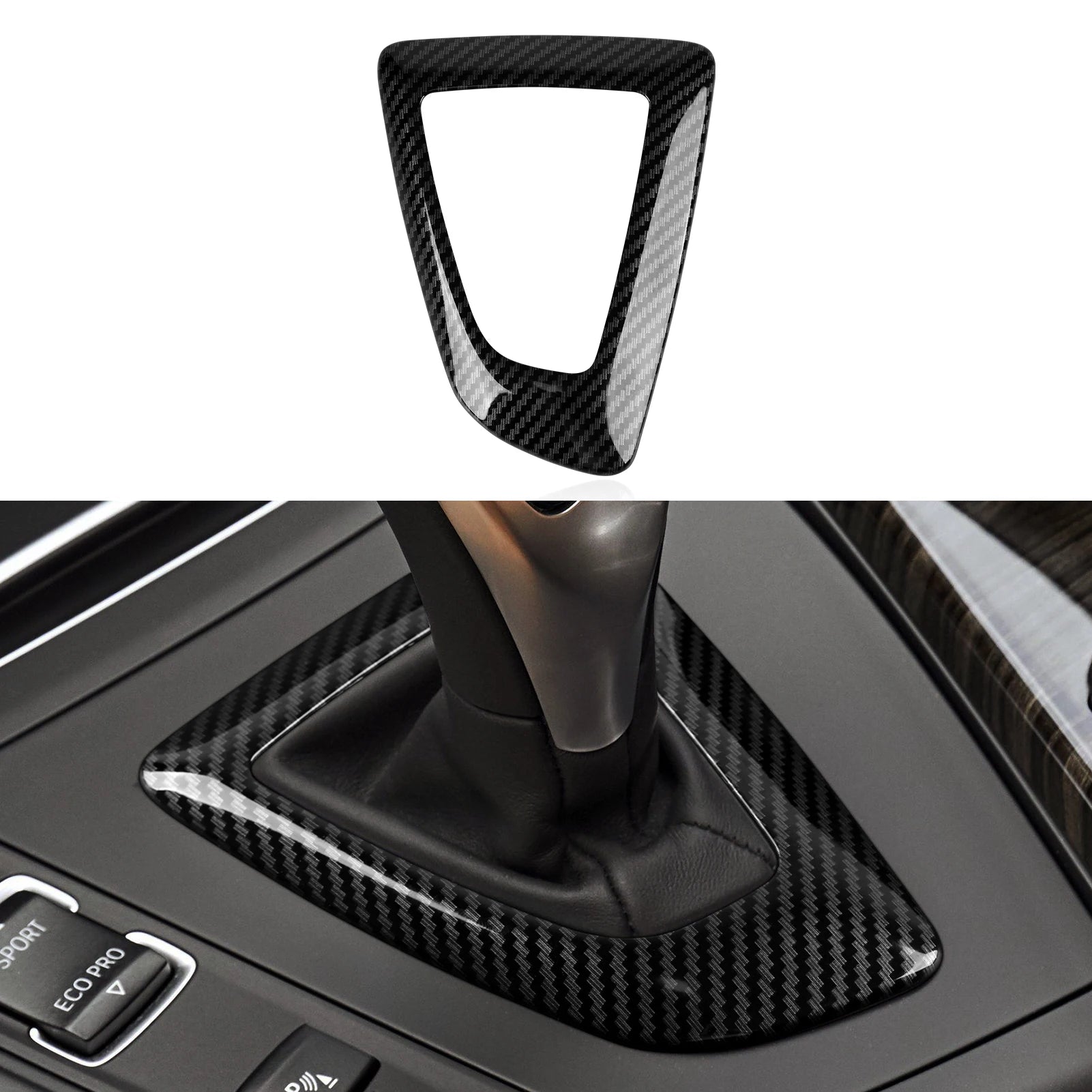 For BMW F30 F31 F34 3GT F32 F33 F36 Center Console Dashboard Gear Shifter Panel Car Trim Accessories, Carbon Fiber ABS Sticker