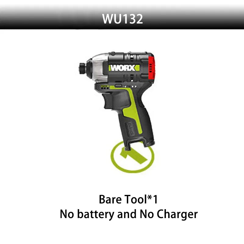 WORX Cordless Impact Screwdriver WU132 140Nm 12V 3300rpm Brushless Motor Adjust Torque Maintenance Power Tools Electric Drill