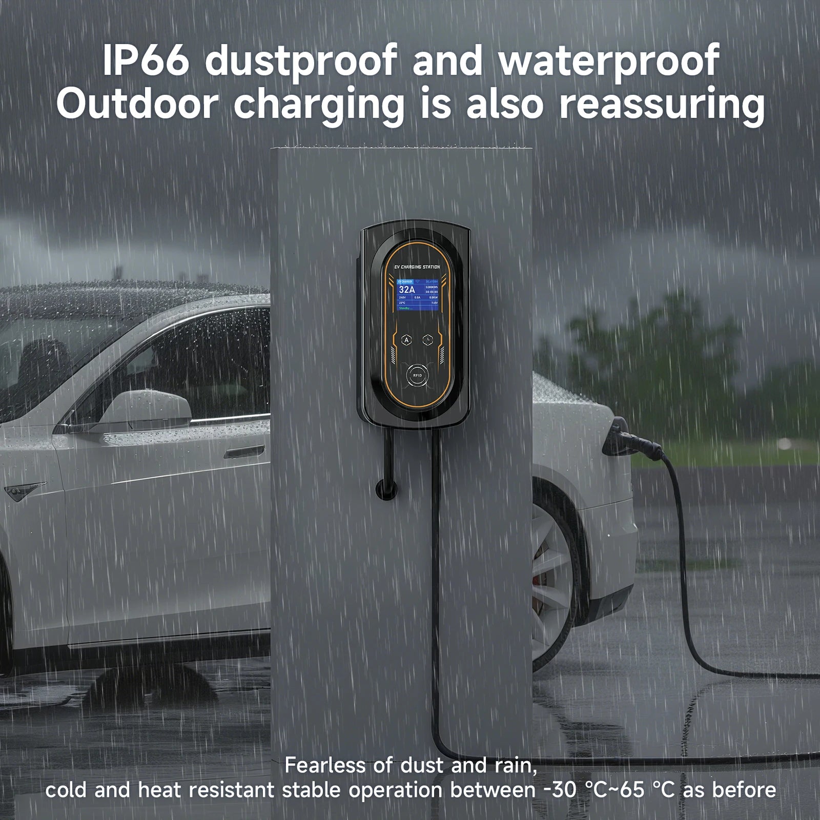 AFYEEV 11KW/22KW New Type2 IEC62196-2 16A/32A EV Charging Station 7.6KW Electric Car Wallbox Charger APP Remote Control CEE Plug