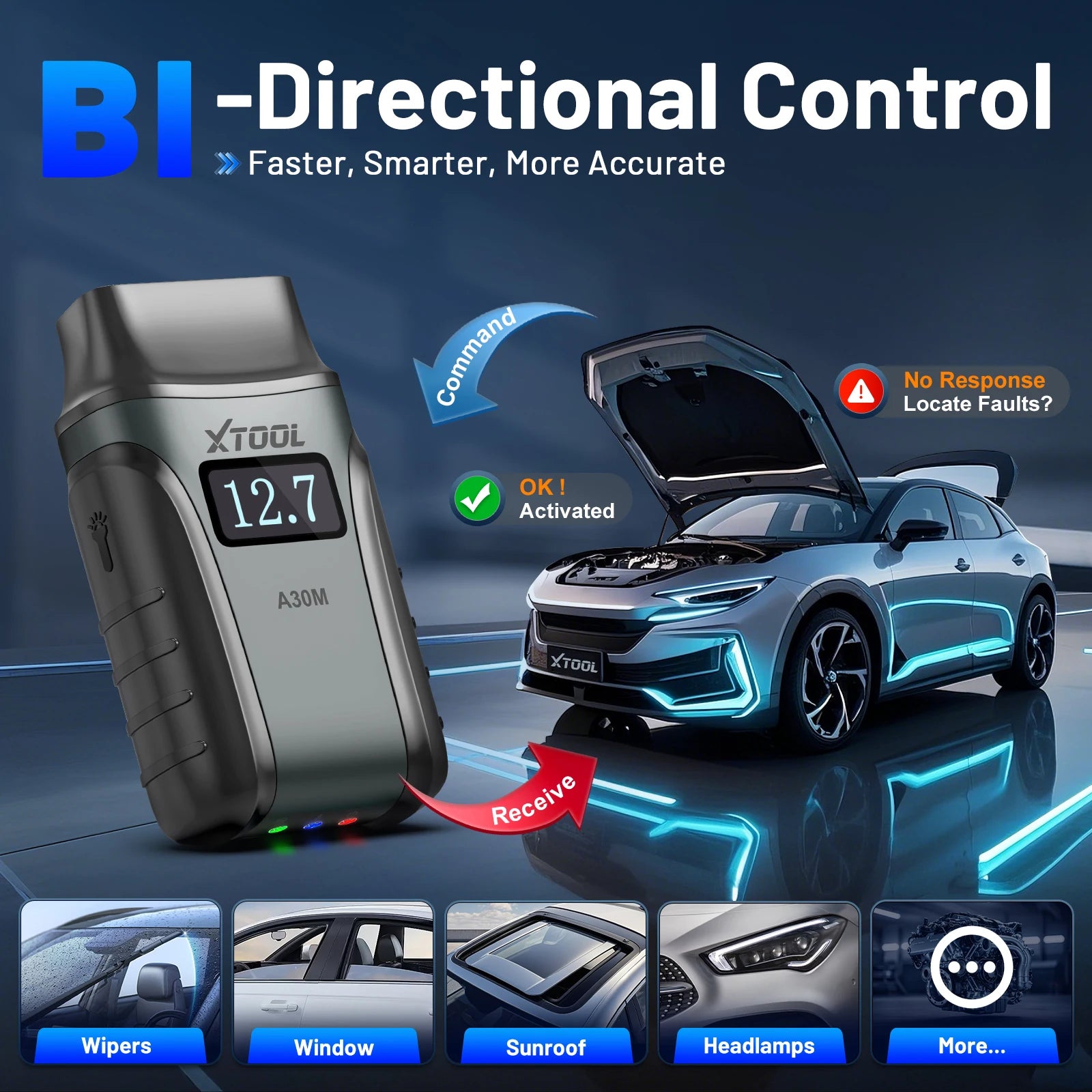XTOOL Anyscan A30M Bluetooth OBD2 Scanner Car Diagnostic Tools 26+ Reset Service Code Reader CANFD Protocol Lifetime Free Update