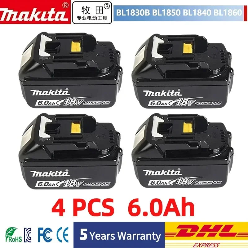 Original Makita 6Ah/5Ah//3Ah for Makita 18V Battery BL1830B BL1850B BL1850 BL1840 BL1860 BL1815 Replacement Lithium Battery