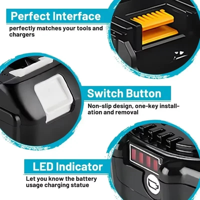 Original Makita battery, 18V 9.0Ah rechargeable battery, power tool BL1830 BL1840、BL1850、BL1860B、 Makita 18V