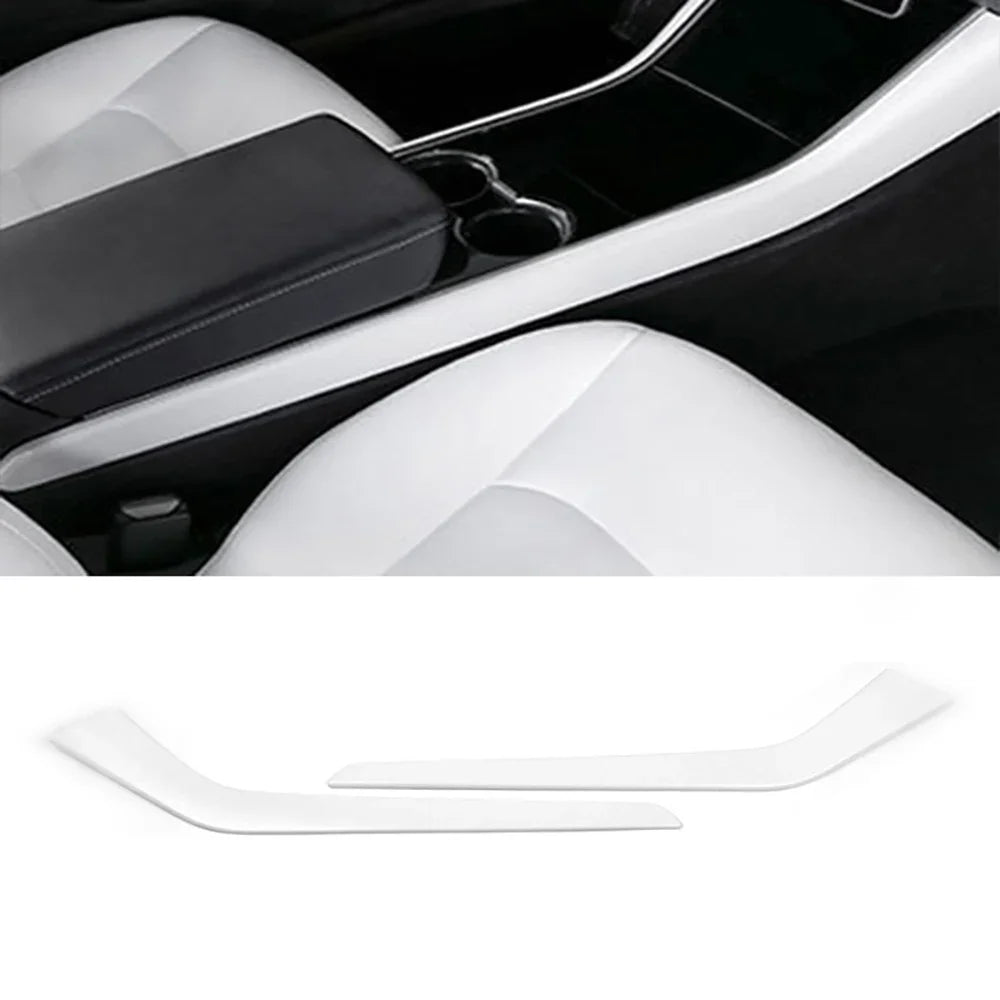ABS White Center Console Wrap Cover Kit Dashboard Armrest Cover Door Side Trim Interior Suit for Tesla Model Y 3 Accessories
