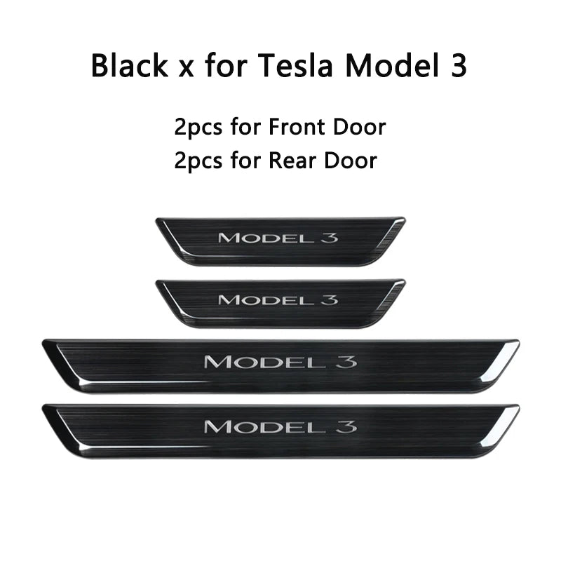 Wireless LED illuminated Pedal Car Door Sills Protector For Tesla Model 3 Y Door Edge Protectors MODEL 3 ACCESSORI