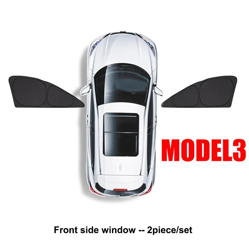 Car Sun Shade for Tesla Model 3 Y LAUNCH 2024 2025 Windshield Sunshade Cover Protector Front Side Window Privacy Blind Shading