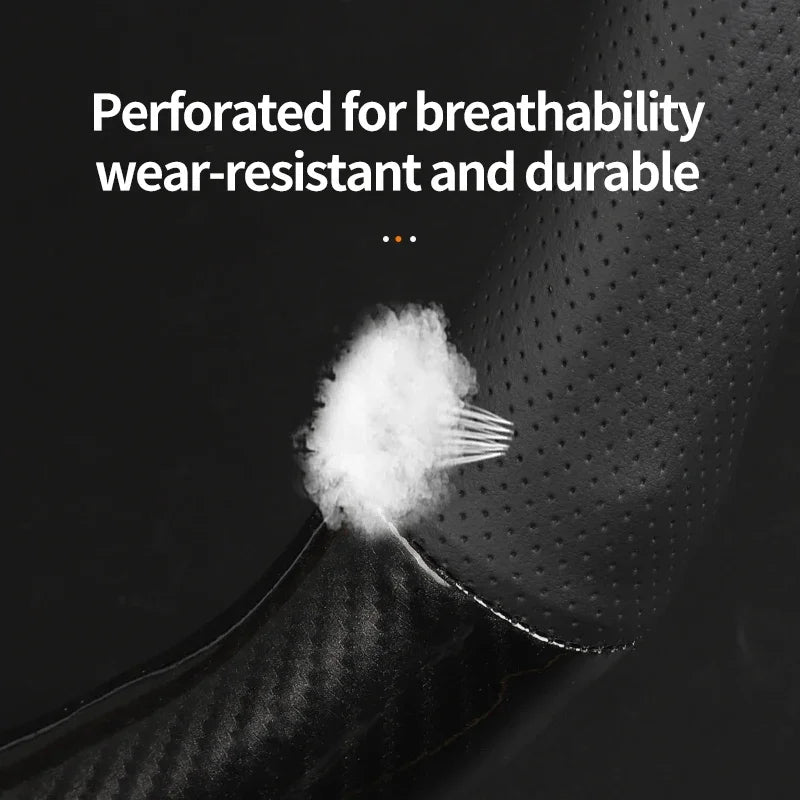 No Smell Thin For Tesla Steering Wheel Cover Genuine Leather Carbon Fiber Fit Model 3 S Y X Roadster