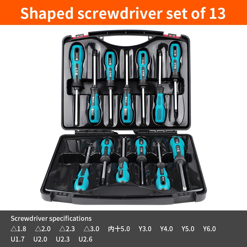 LUXIANZI 13/42Pcs Screwdriver Hand Tool Set with Plastic Toolbox Precision Magnetic Phillips Soltted Piercing screwdrivers Kit
