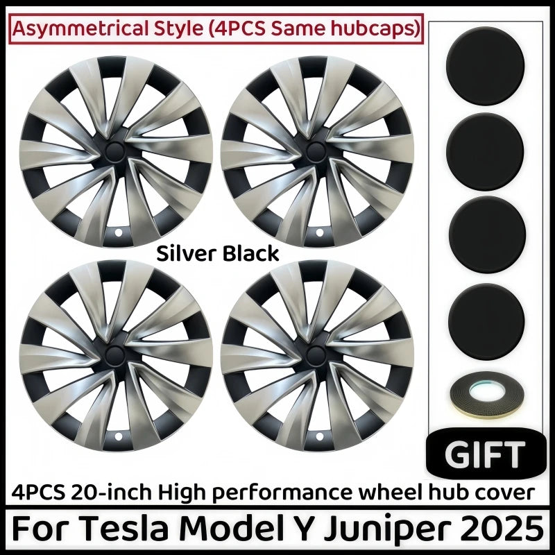4PCS 20 Inch Wheel Cap For Tesla Model Y Juniper 2025 Automobile Performance Replacement Wheel Hubcap Full Rim Cover Accessories