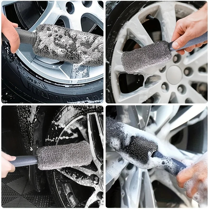 11pcs Microfiber Car Cleaning Kit Tire Brush Scratch Removal Pads Detailing Sponges Interior Cleaning Essentials Cleaning Tools