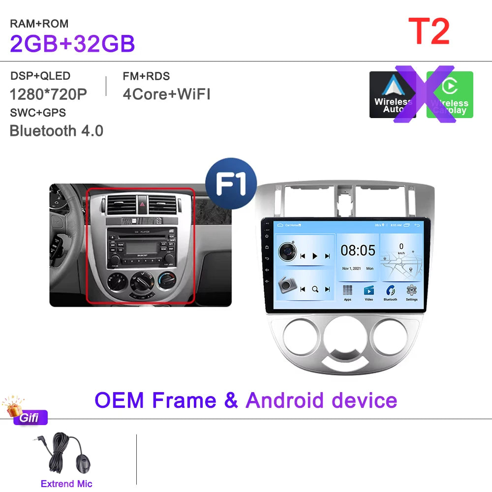 Android 15 For Chevrolet Optra Daewoo Nubiraa Suzuki Forenza Lacetti J200 For Buick Excelle Hrv Car Radio Navigation Screen GPS