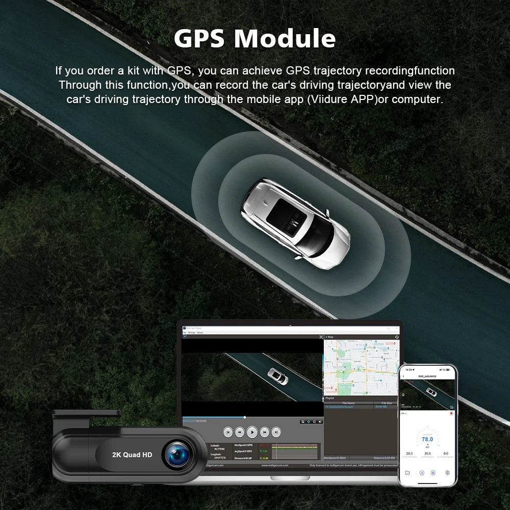 Kocam﻿ 2K Dash Cam WiFi Mini Car DVR Camera Auto Night Vision Video Recorder Black Box Support GPS 24H Parking Monitor