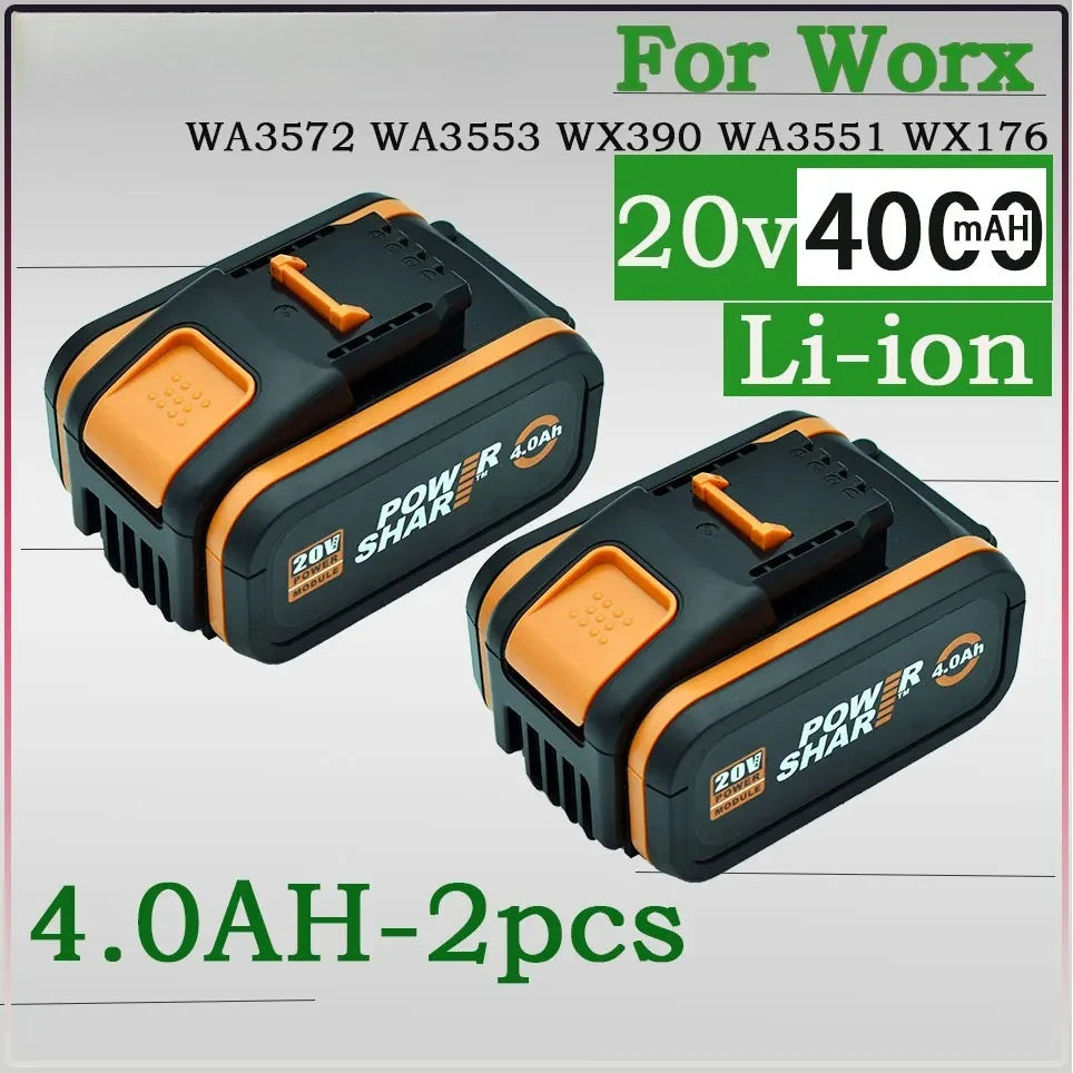 8.0Ah Lithium-ion Battery For WORX 20V high-capacity  WA3551 WA3551.1 WA3553 WA3641 WX373 WX390 Rechargeable Battery Tool