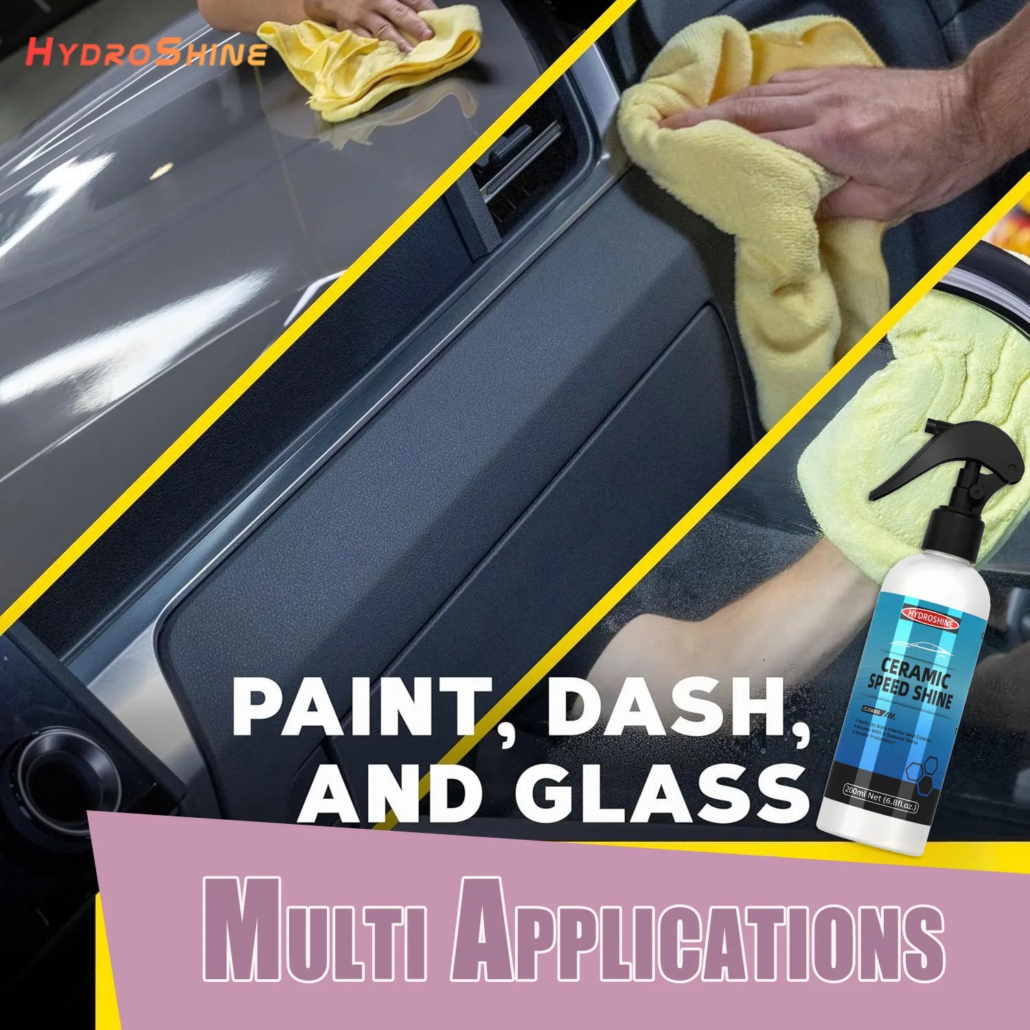 Hydroshine Ceramic Speed Shine Coating For Cars Paint Mirror Finish Auto Wax Protection Cleaning Products Hydrophobic Paint