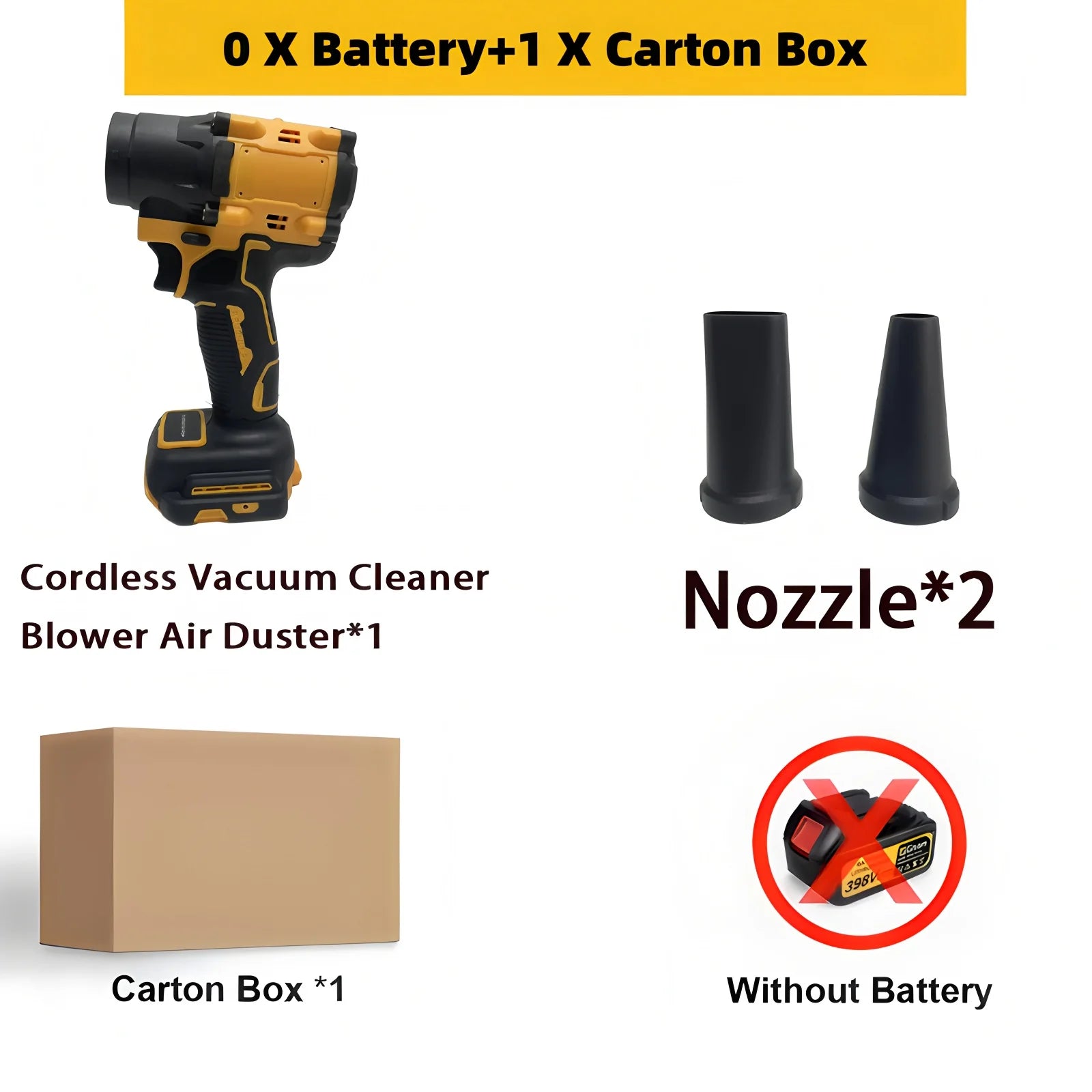 For DeWALT 20V Battery 2-in-1 Brushless Turbo Blower Jet Fan & Vacuum Cleaner High Speed 110000RPM Handheld Dust Blowing Tool